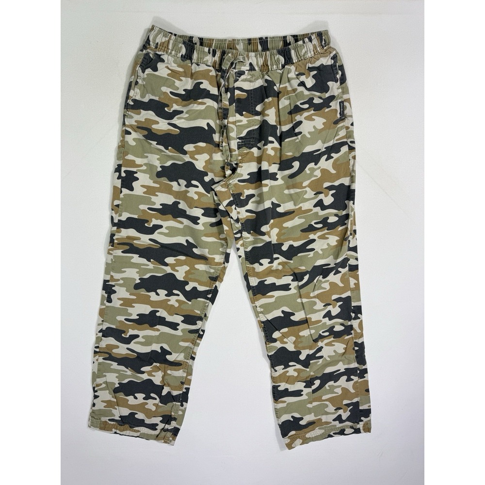 Eddie Bauer Lounge Pants Men's Large Sleepwear Pajamas Woodland Camo Drawstring